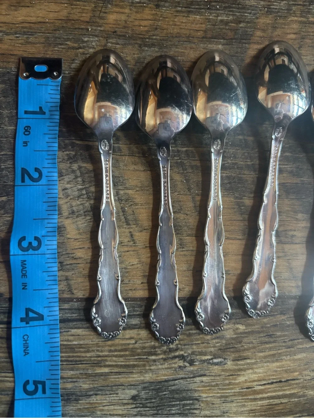 1881 rogers set of 7 small stainless spoons
